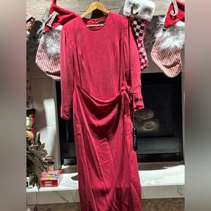 August Silk Red Maxi Dress